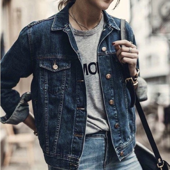 Silver Jeans Jackets & Blazers - Silver Jeans Denim Jean Jacket. Athleisure Crop Layer Fall Varsity Blue Coat.